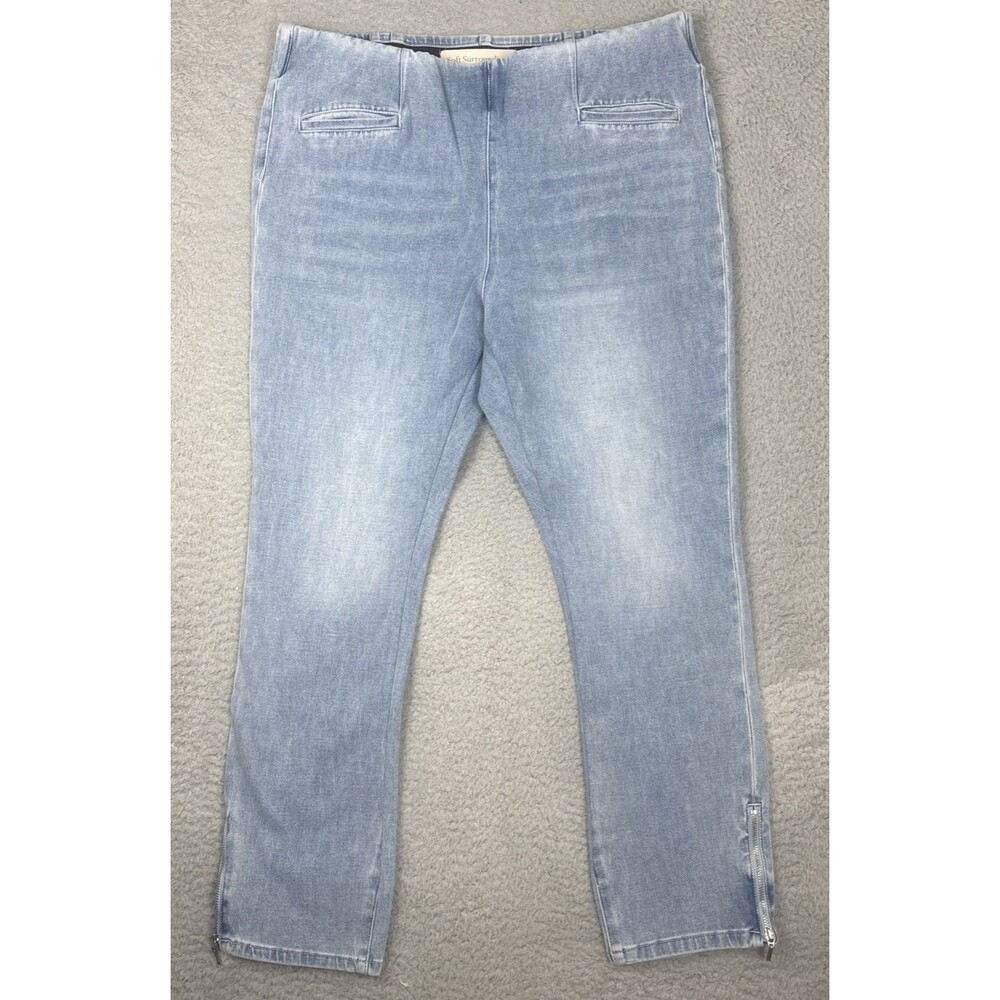 Soft Surroundings Denim Pull On Zippered Ankle Jeans Womens Stretch Jegging  XL